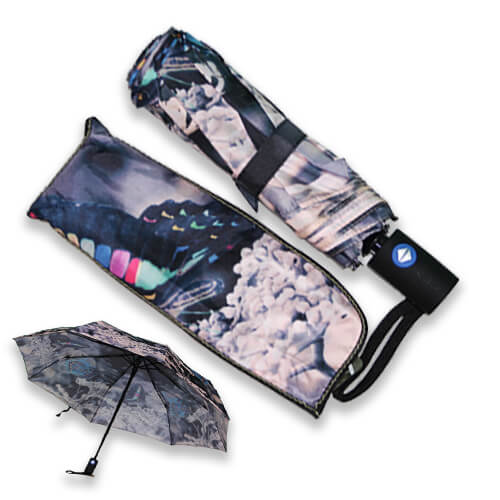 Mini Parapluie Automatique - Imprimé Bleu - un-parapluie.fr