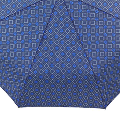 Mini Parapluie Automatique - Losanges et Fleurs Bleu - un-parapluie.fr