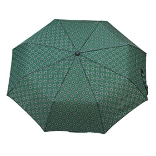 Mini Parapluie Automatique - Losanges et Fleurs Vert - un-parapluie.fr