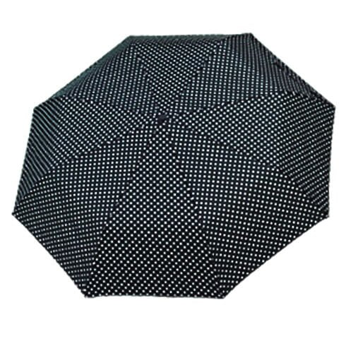 Mini Parapluie Automatique - Noir à Pois Blanc - un-parapluie.fr