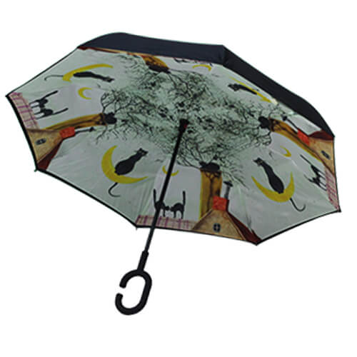 Parapluie Inversé - Chat sur la Lune - un-parapluie.fr