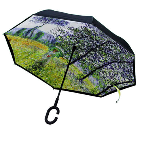 Parapluie Inversé - Femme dans les Champs - un-parapluie.fr