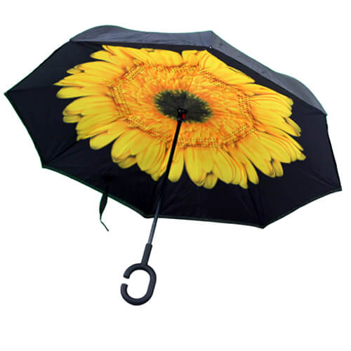 Parapluie Inversé - Fleur Jaune - un-parapluie.fr