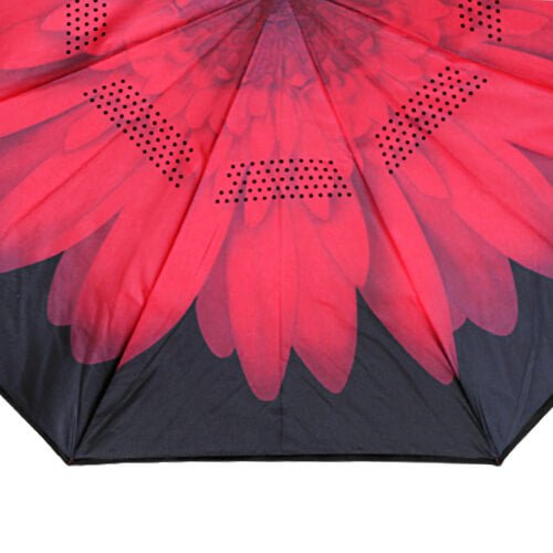 Parapluie Inversé - Fleur Rouge - un-parapluie.fr