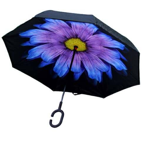 Parapluie Inversé - Fleur Violette - un-parapluie.fr