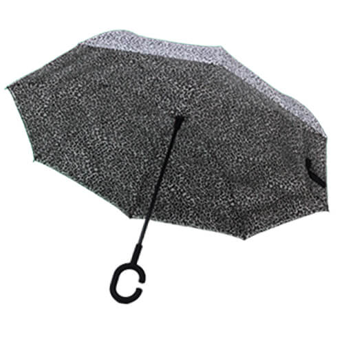 Parapluie Inversé - Léopard Gris - un-parapluie.fr
