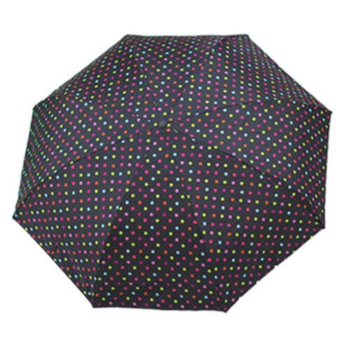 Parapluie Inversé - Noir à Pois Multicolore RV - un-parapluie.fr