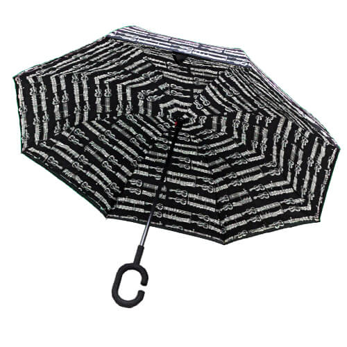 Parapluie Inversé - Noir Partition Musicale RV - un-parapluie.fr