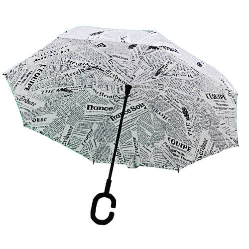 Parapluie Inversé - Presse Blanc RV - un-parapluie.fr