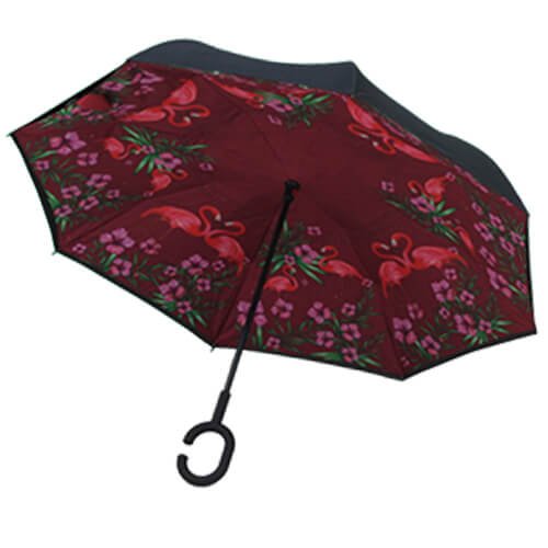 Parapluie Inversé - Rouge Flamant Rose - un-parapluie.fr