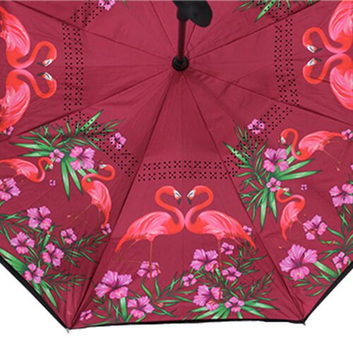 Parapluie Inversé - Rouge Flamant Rose - un-parapluie.fr
