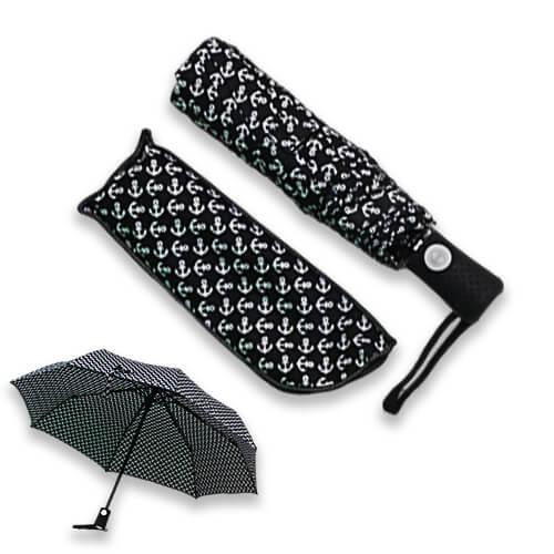Parapluie Pliant - Ancres Noir - un-parapluie.fr