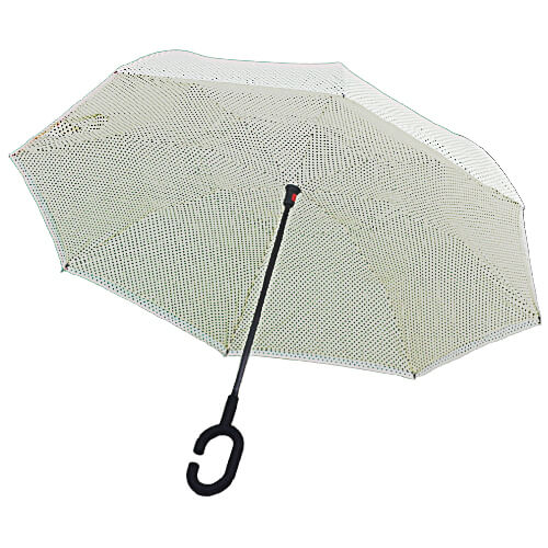 Parapluie Inversé - Blanc à pois noir RV